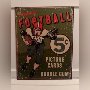 VINTAGE INSPIRED TOPPS FOOTBALL METAL DE TIN SIGN WALL DECIR